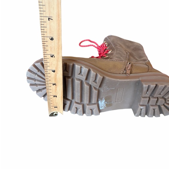 Call it Spring ladies Vegan Chunky, lace-up combat boot style-side zips-SIZE 9 - Picture 9 of 10